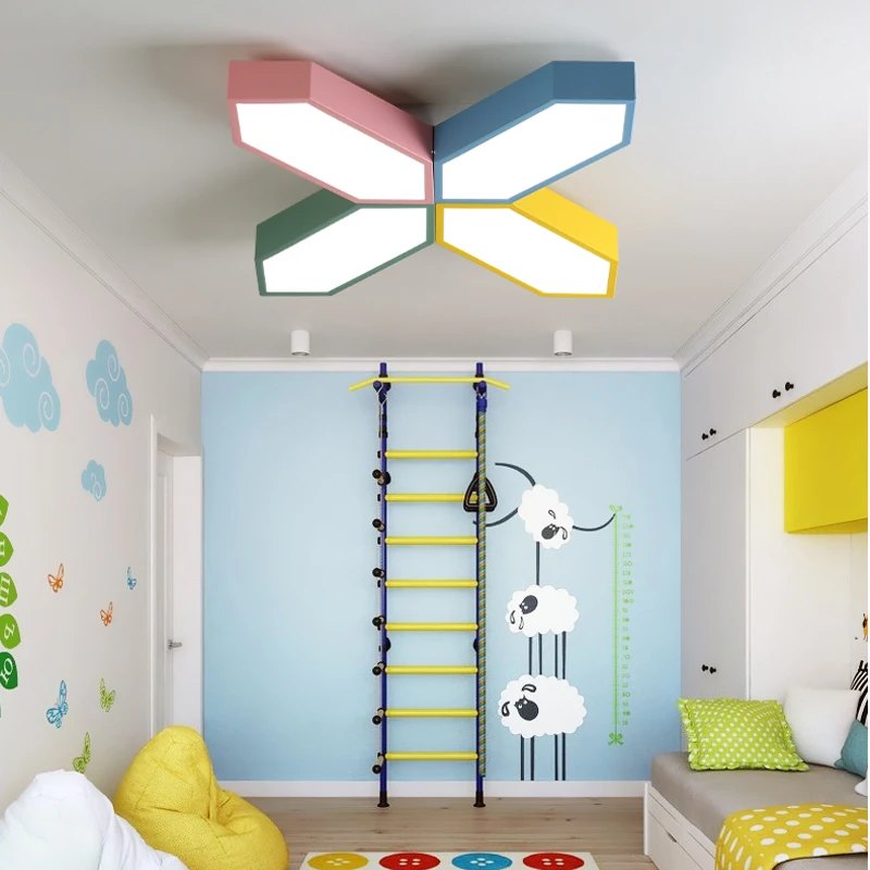 DX современные светодиодные потолочные светильники креативный цветной светильник детская комната пульт дистанционного управления лампа игрушка кирпич бабочка светильник Диммируемый блеск
