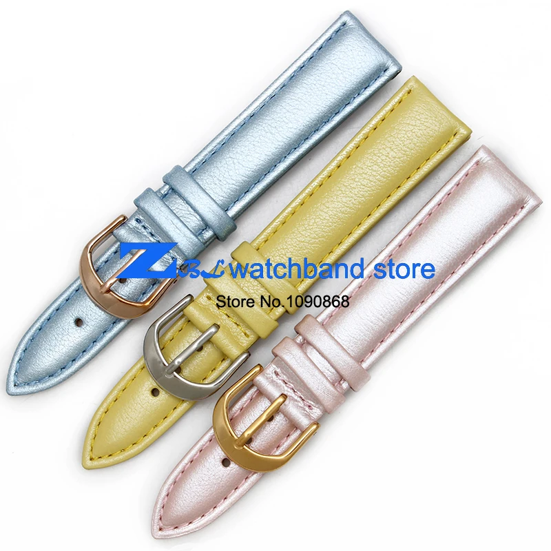 Fashion Charm Bracelet PInk Blue Genuine Leather watchbands 16mm 18mm watch belt strap wristwatches band Womans