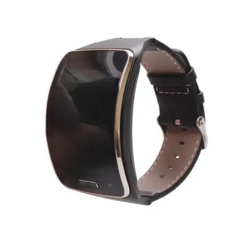 Ремешок для часов из натуральной кожи для samsung gear S SM-R750 черный