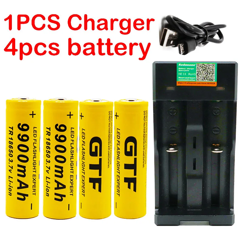 

2019 New Battery 18650 3.7V 9900 MAH Rechargeable 18650 Li Ion Battery 9900 mAh + 1 pcs 18650 Battery Charger Intelligent