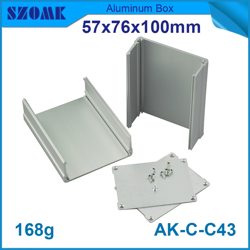 

4 pcs/lot silver color aluminum metal enclosure project box electronics box 57*76*100mm power supply enclosure aluminium case