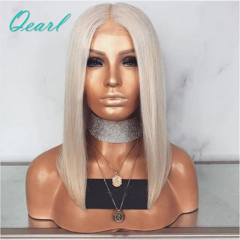 Platinum Blonde Shoulder Length Silky Straight Lace Front Human