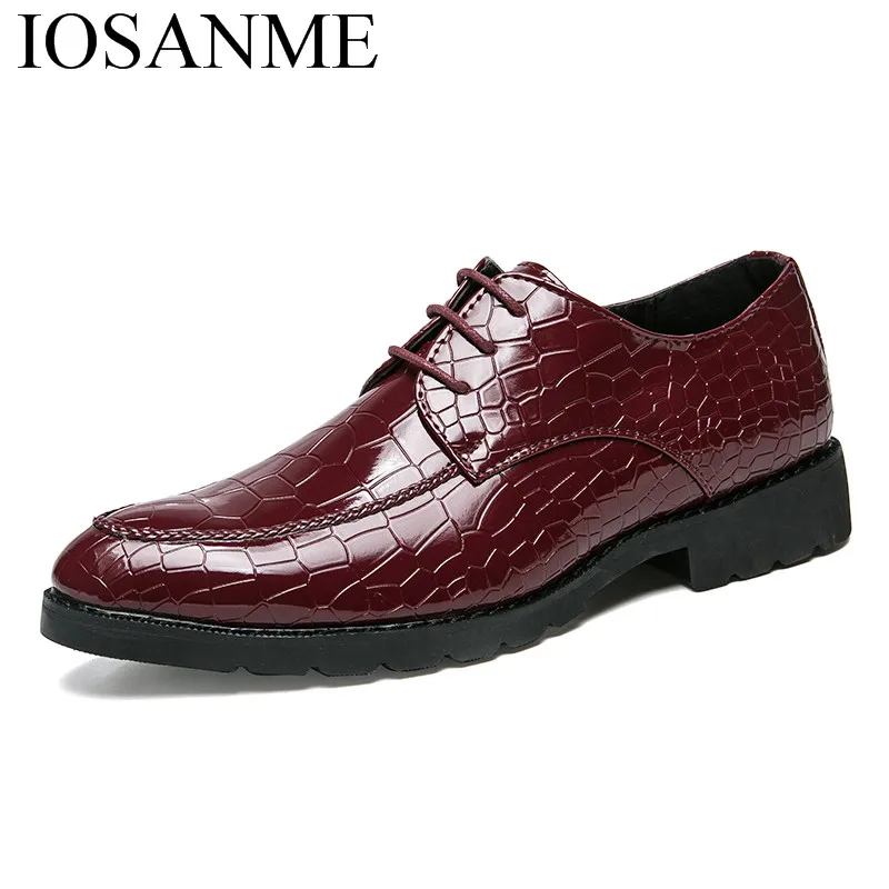 snake skin patent leather formal luxury italian brand glossy dress party cool designer male footwear brogue oxford shoes for men