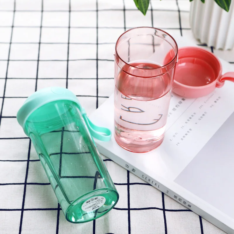 

X&W Child Plastic Water Bottle 320ml With Rope Cover Mini PC Travel Cup Outdoor Water Tumbler Student Tour Bottle