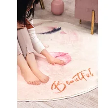 Модный Круглый Ковер Спальня ins спальня гостиная подкладка для кофейного столика прикроватный коврик Противоскользящий коврик Сильный абсорбирующий коврик