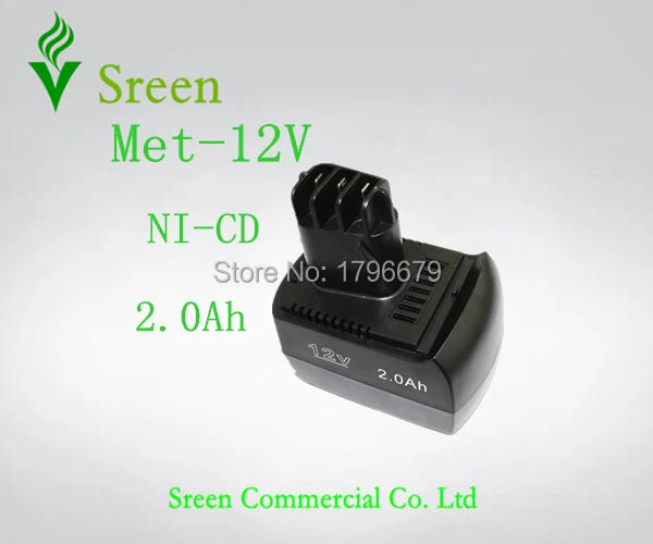 

New Rechargeable 12V NI-CD 2.0Ah Replacement Battery Packs for Metabo Power Tool Battery BSZ12 BS12SP Cordless Drill Accessory