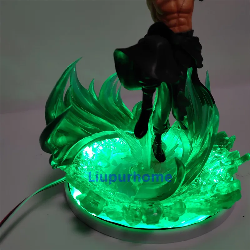 Один кусок Zoro рисунок 3D светодиодный ночник one piece Аниме Roronoa Zoro светодиодный настольный светильник украшение цвет меняется с зеленым основанием