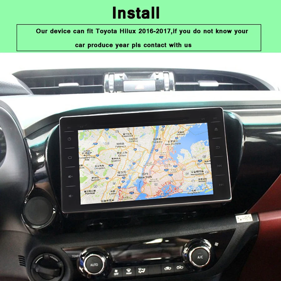Top 8" Full touch Android Car DVD Player with TV/BT GPS 3G WIFI,Audio Radio Stereo,Car PC/multimedia headunit for TOYOTA Hilux 2016- 18