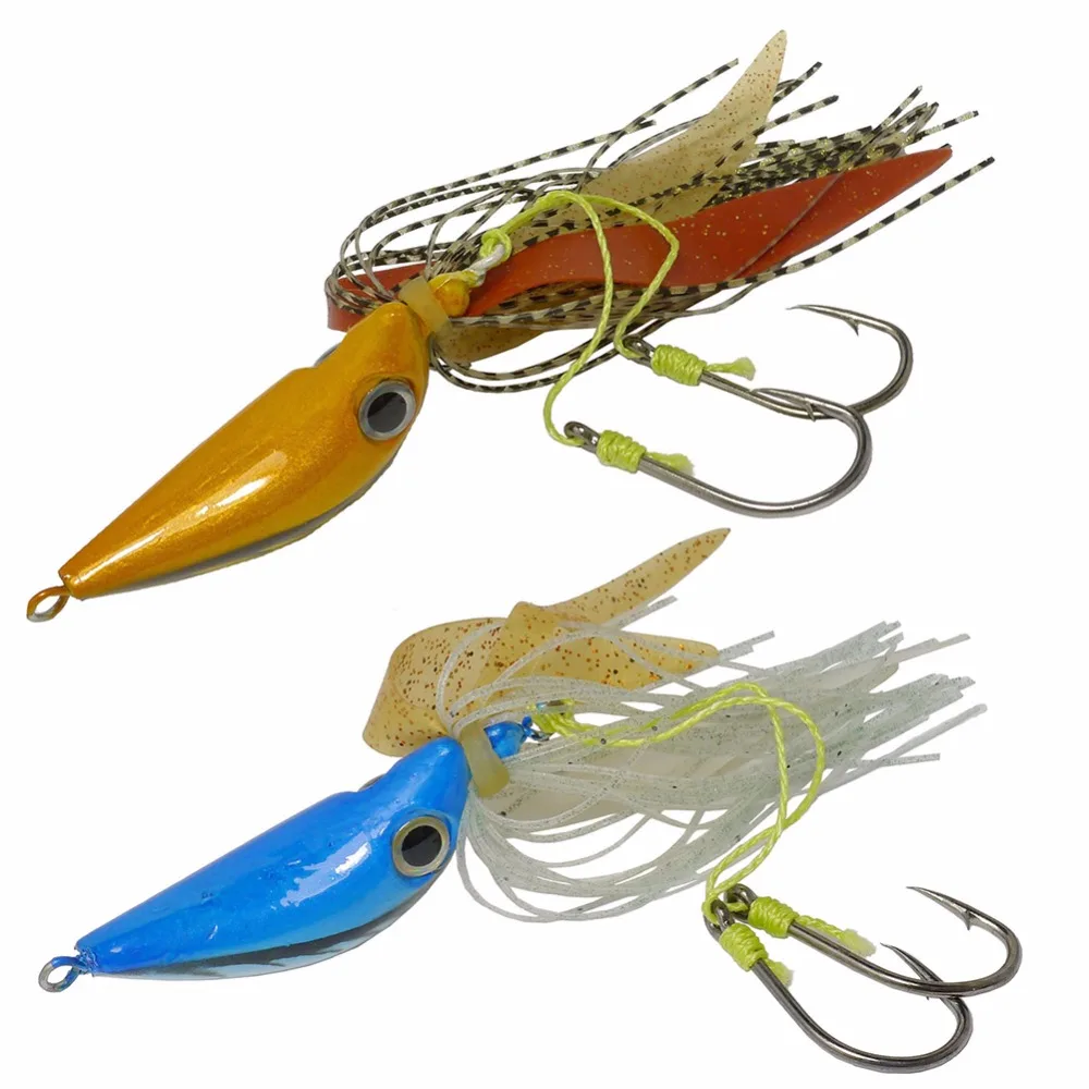 2pcs/set Jig Fishing Lures 6.5cm/65g Squid Jigs Head Octopus Hook