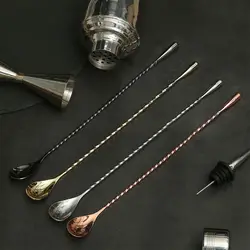 Смесительная Коктейльная ложка из нержавеющей стали инструмент для размешивания спиральная прочная для бара, для бармена 899