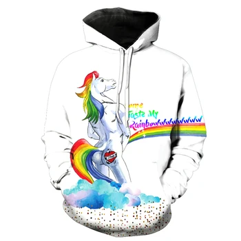 

2019 New Fashion Sweatshirt Men / Women 3d Hoodies Print Cartoon flaming horse pattern Slim Unisex Slim Stylish Hooded Hoodies