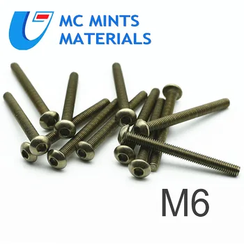 

30 pcs Titanium Bolt M6x16mm Ti Bolts Truss Head Not Polished Grade 2 Titanium Screw Ti Fastener