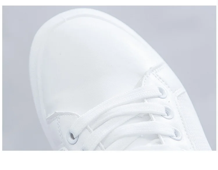 Embroidery Increase Women's Walking Shoes Mesh Breathable White Solid Color Lace Up Platform Flats Shoes Sport Sneaker Famale (4)