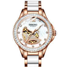 New Fashion Women Mechanical Watch Skeleton Design Top Brand Luxury Steel Waterproof Female Automatic Clock Relogio Feminino sollen clock women skeleton automatic mechanical watch new arrival design women fashion casual leather watches relogio femininos