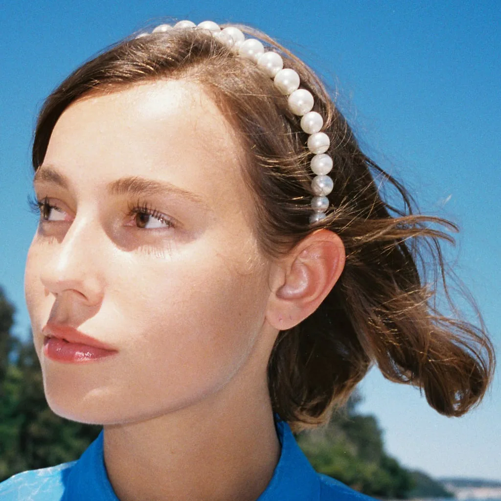 보헤미안 진주 헤어밴드