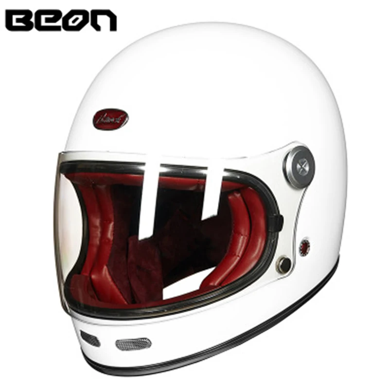 US $139.00 BEON B510 Full Face motocross Helmet Vintage beon Fiberglass motorcycle Professional Helmets Retro Ultralight ECE Certification