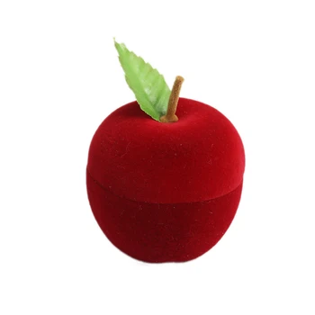 

5.2x4.3cm Red apple shape Earrings Rings Necklace jewelry gift Box Small Jewelry Present Box Round Gift boxes party supplies 1PC