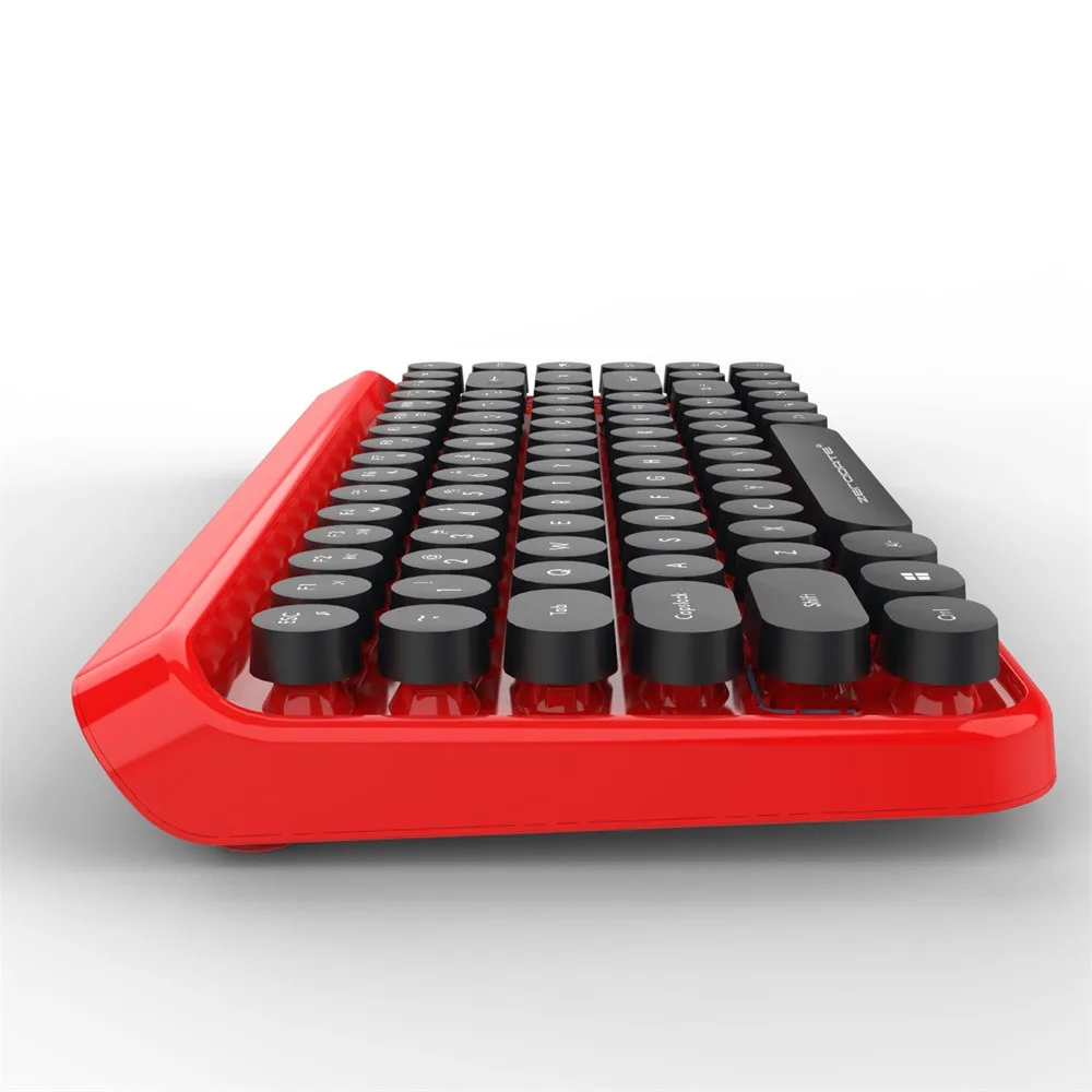 

VOBERRY For K800 2-in-1 2.4 GHz Retro 84-key Wireless Keyboard And Mouse Combination Kit retro-red Fashionable Portable