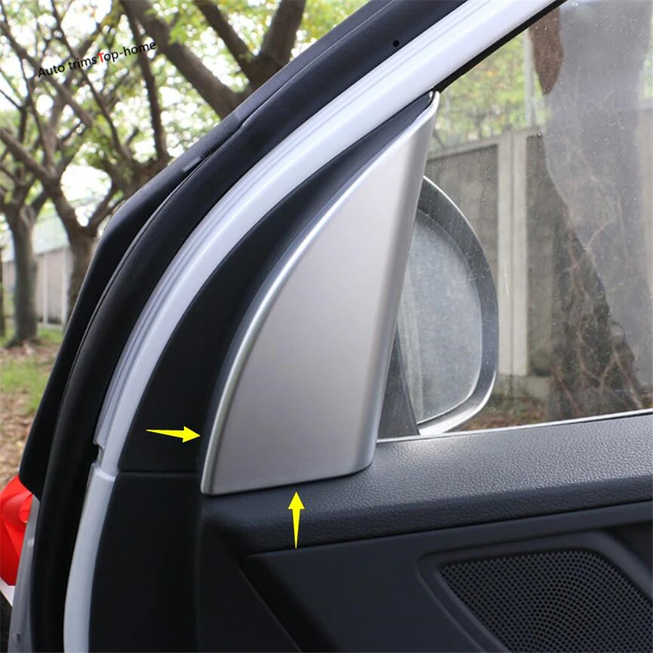 

Yimaautotrims Inner Door Window Pillar A Cover Trim Matte Carbon Fiber Look Interior Fit For Hyundai Tucson 2016 - 2019 / ABS