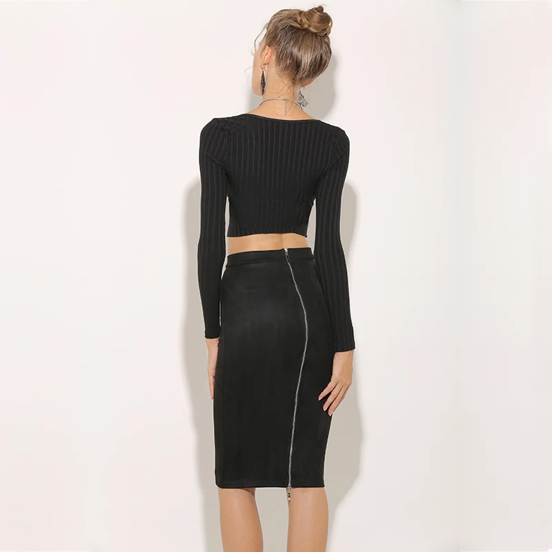 Женская юбка карандаш из искусственной замши с высокой талией|suede skirt women|suede skirtfaux