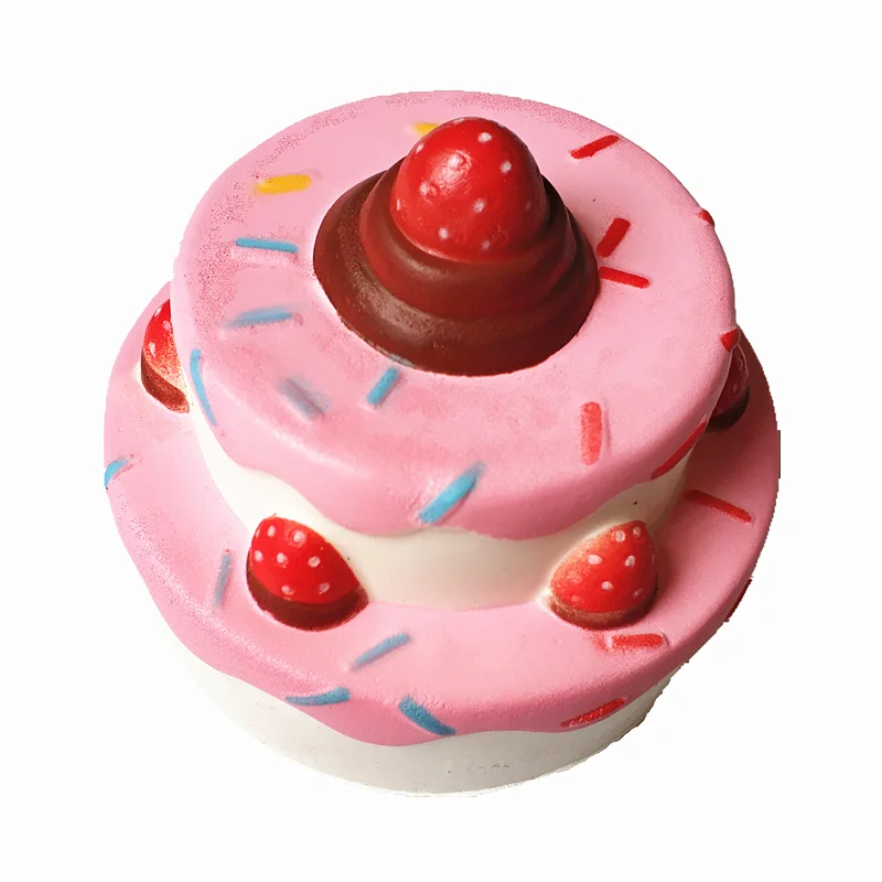 

Three layers of strawberry cake Jumbo Squishy Slow Rising Pendant Phone Straps Charms Queeze Kid Toys Cute squishies