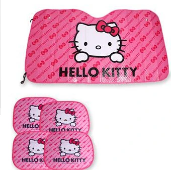 5pcs Hello Kitty Sun Visors Shade Car Cover Windshield Auto Front and Side Rear 