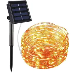 HANMIAO 100/200 светодиодный солнечный свет прокладки домашний сад Медный провод гирлянда для использования вне помещения солнечные для