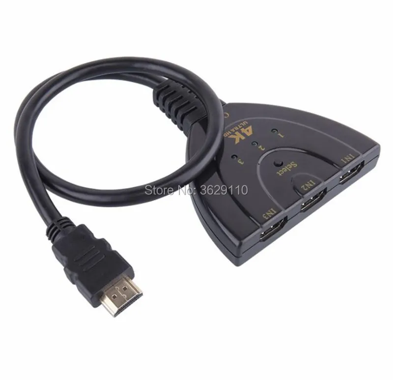 200 шт. 3 порта 4K HDMI Разветвитель переключатель 3в1 hdmi адаптер 1080P для HDTV DVD Xbox PS3 PS4