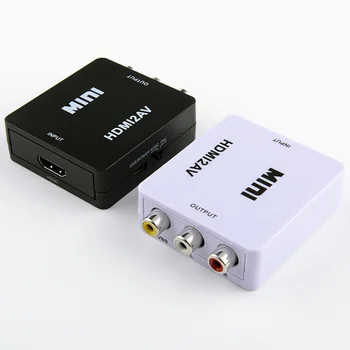 

10pcs Video AV2HDMI Converter Mini AV to HDMI Converter Adapter AV CVBS 3RCA to HDMI Converter Box for HDTV PS3 PS4 DVD PC