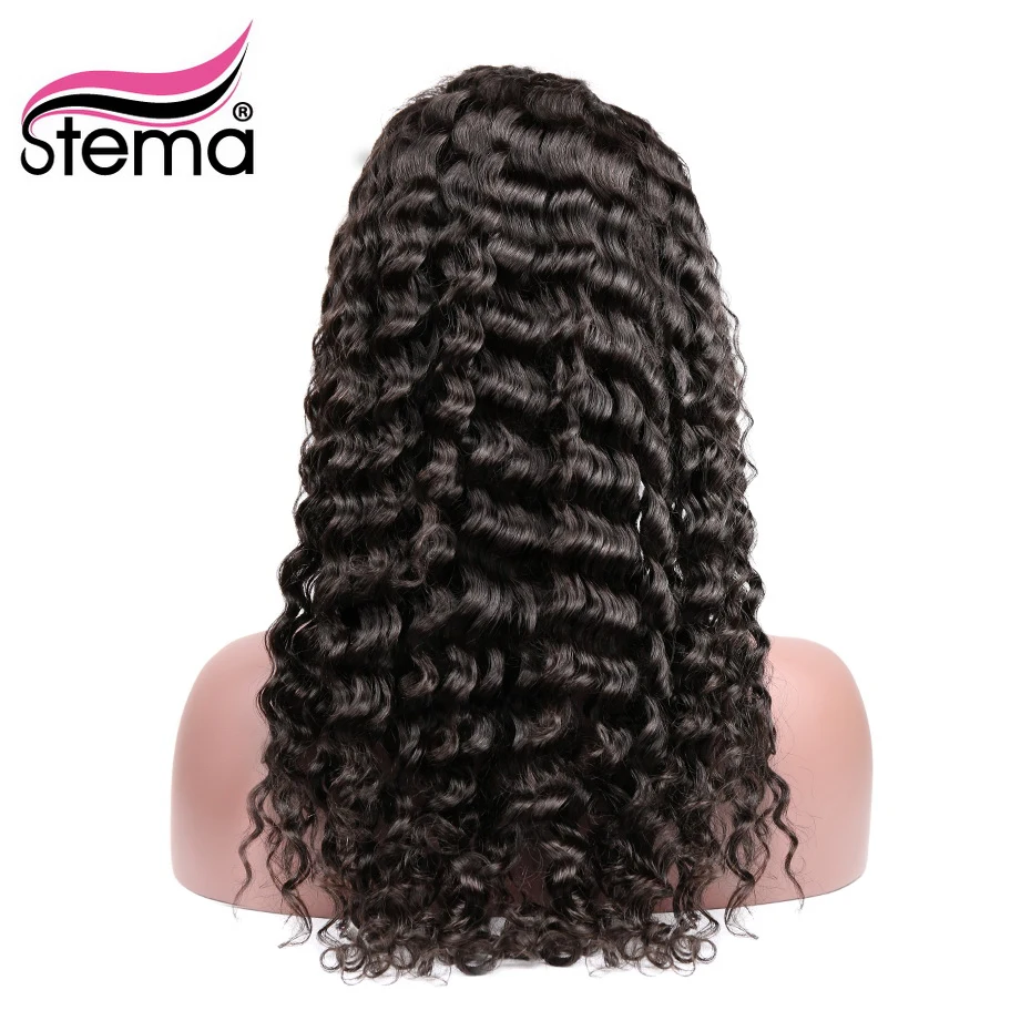 

Stema Deep Wave 360 Lace Frontal Wig 10-24 Inch 180% / 250% High Density Curly Brazilian Remy Human Hair Wigs For Black Women