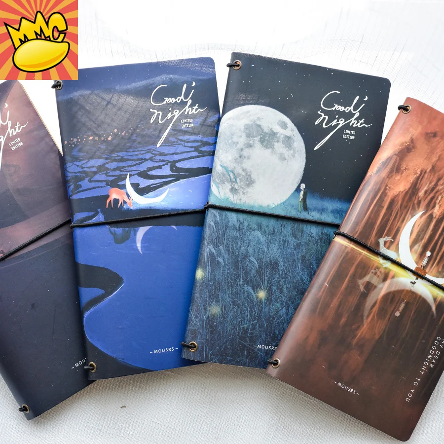 

Good Night ver.2" Cute Any Year Daily Monthly Planner Lined Grid Papers Notebook Study Diary To Do List