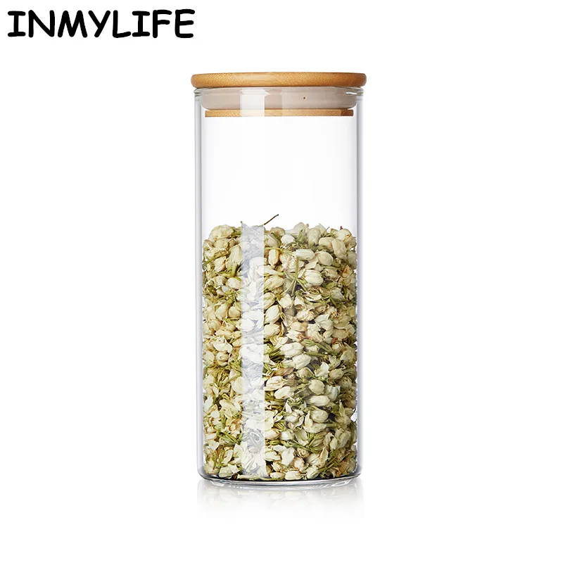 

INMYLIFE 1Piece 14 Sizes Transparent Glass Sealed Kitchen Storage Food Containers Beans Storage Bottle Tea Box Snacks Jar