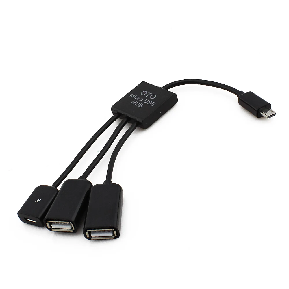3 в 1 OTG микро USB концентратор с портами адаптер разветвитель зарядный кабель