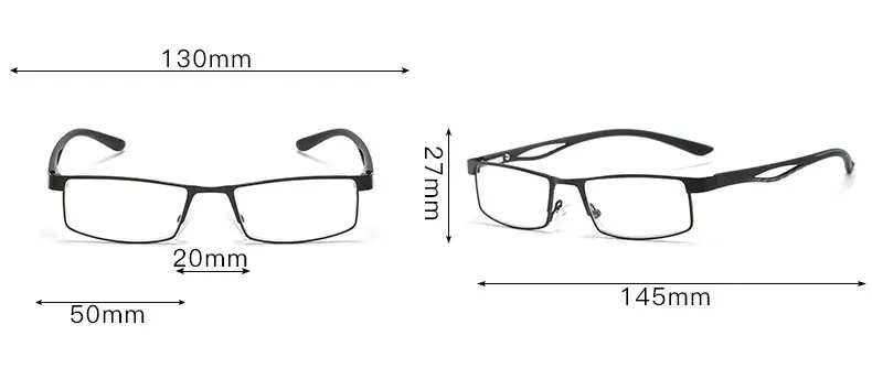 Полная оправа, оптические очки, качественный металлический сплав, мужские очки для чтения по рецепту+ 1,0+ 1,5+ 2,0+ 2,5+ 3,0+ 3,5+ 4,0