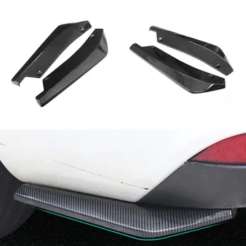 

2pcs Carbon Fiber Car Body Rear Bumper Spoilers Lip Kit Splitters Protectors