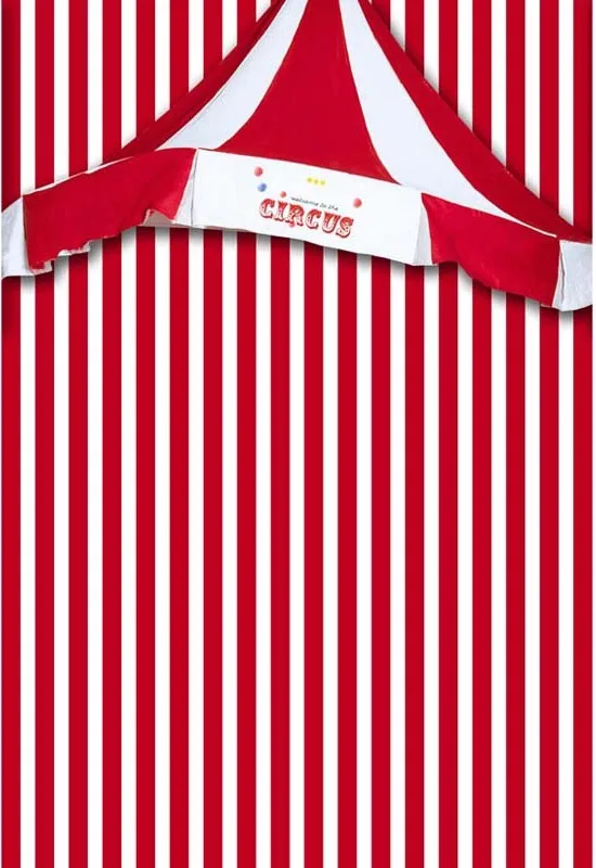 Circus Banner Bergaris Merah Putih Latar Belakang Kain Polyester Atau Vinyl Kualitas Tinggi Komputer Cetak Dinding Backdrop Background Aliexpress