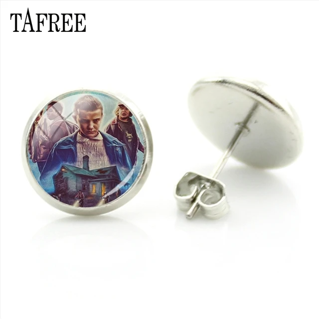 TAFREE Fashion Jewelry American Thriller TV Series Stranger Things Sliver Stud Earrings Women Party Decorations Earrings QF118 QF129