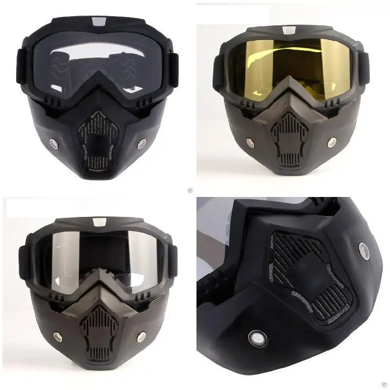 New Arrival Motorcycle Helmet Motocross Modular Mask Detachable Filter Mouth Goggles Eyewear