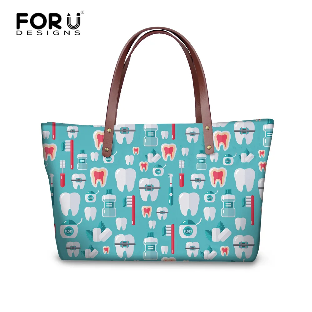 

FORUDESIGNS Dentist Printed Handbags Women Luxury Messenger Bags Vintage Christmas Bag Gift Pattern Women Large Cross Body Tote