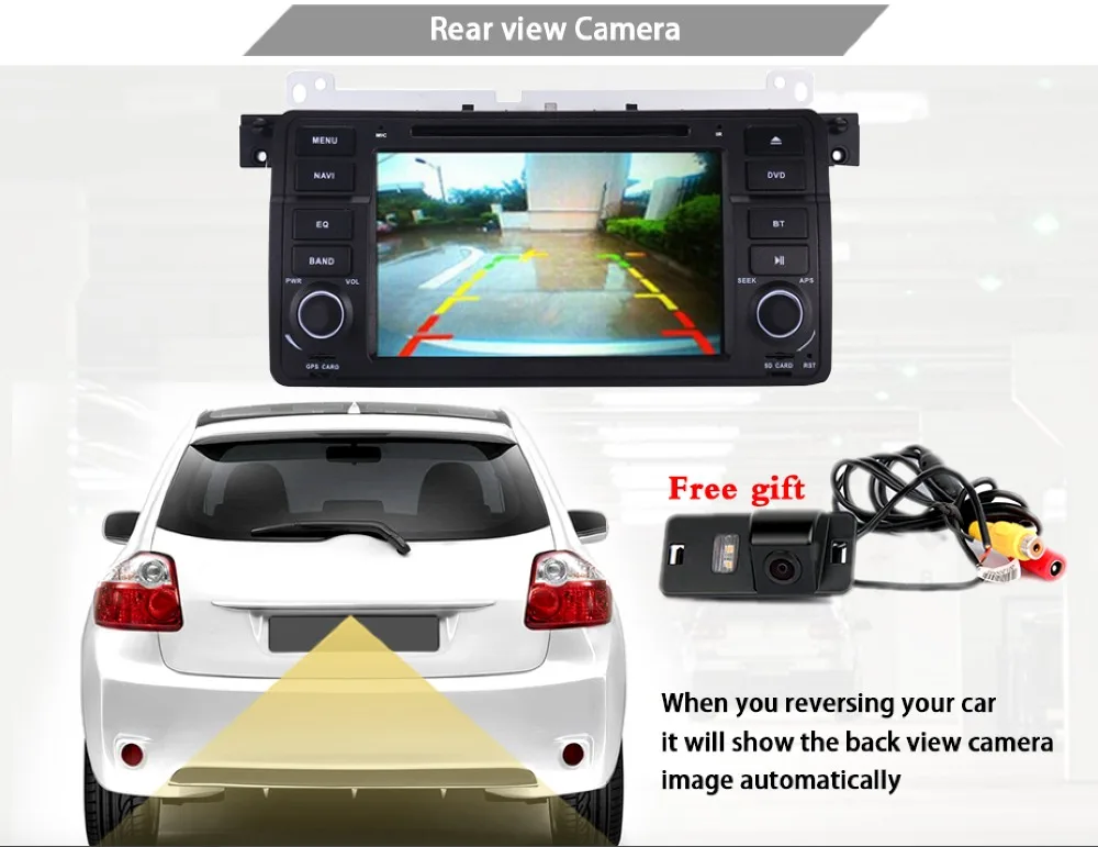 Clearance Factory Price 1 Din Car DVD Player for BMW E46 M3 With GPS Bluetooth Radio RDS USB Steering wheel Canbus Free Map+Camera MIC 9