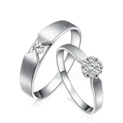 Любовь кольцо с бриллиантом 18 к белое золото 0,10 + 0.52ct обручальные кольца с брилиантами пара комплект из натурального золота обручение