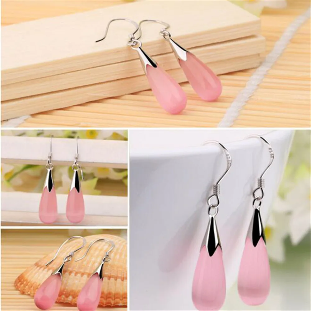 Woman-s-Jewelry-925-Plated-Solid-Silver-Opal-Cat-Eye-Stone-Dangle-Earrings (1)