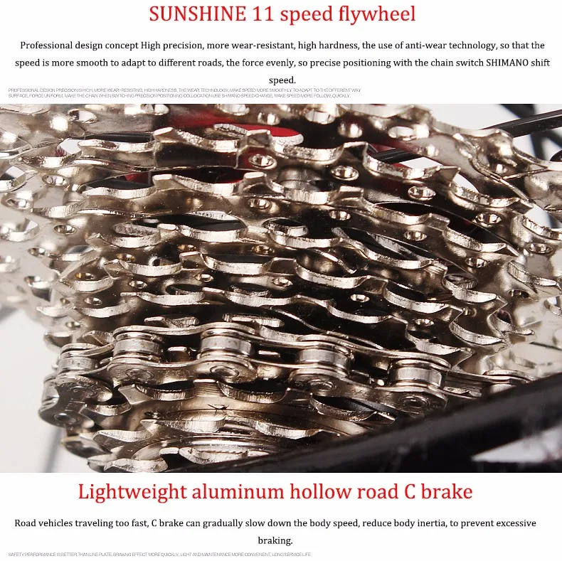 Top Free shippng carbon fiber road bike Shiman0 22-speed ultra-light speed bike men and women racing 8
