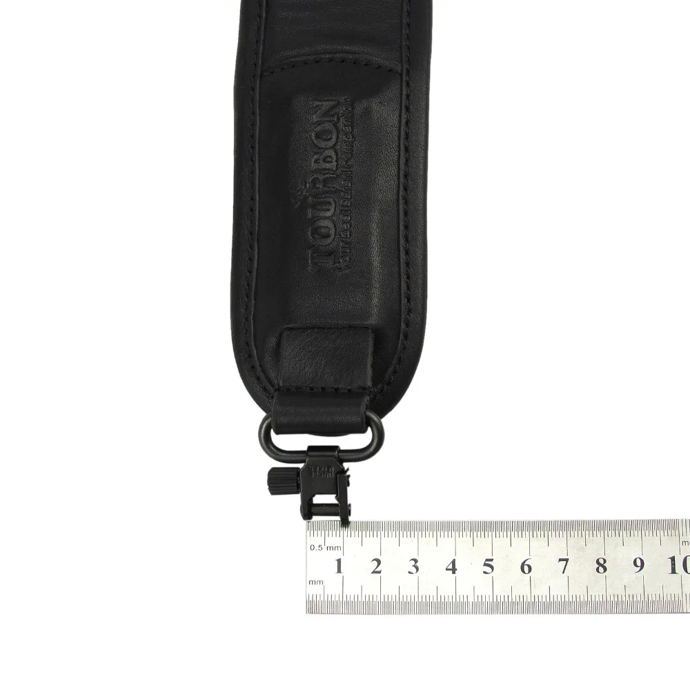 Tourbon охотничий винтажный винтовочный ремень для ружья, черный ремень из натуральной кожи с вертлюгом, 2 патронов, держатель, максимальная длина 105 см