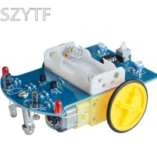 Дешевые D2-1, умный робот, автомобильные наборы, отслеживающий автомобиль, светочувствительный робот, комплекты деталей для DIY, электрическая игрушка, без батареи