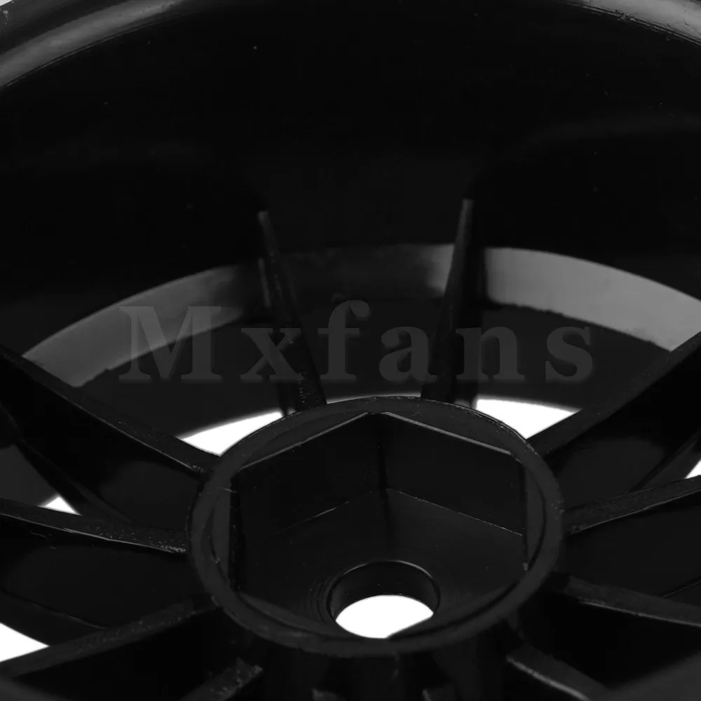 Mxfans 4 шт. черный пластик 12 спиц обода колеса для RC 1:10 на дороге гоночный автомобиль