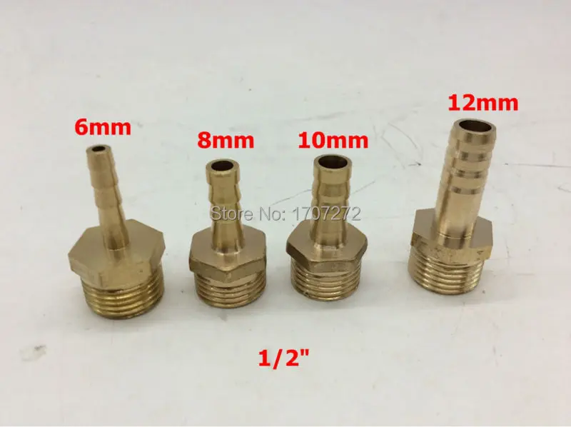 Медный фитинг 6 мм/8 мм/10 мм/12 мм шлангов x 1/" дюймовый Мужской BSP латунный колючая Соединительная муфта Соединительный адаптер