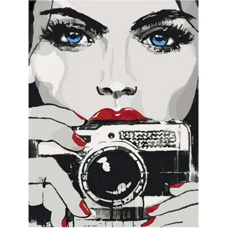 

5D DIY Diamond Painting People Beauty Camera Needlework Craft Gift Full Square Diamond Embroidery Cross Stitch Kits Home Decor