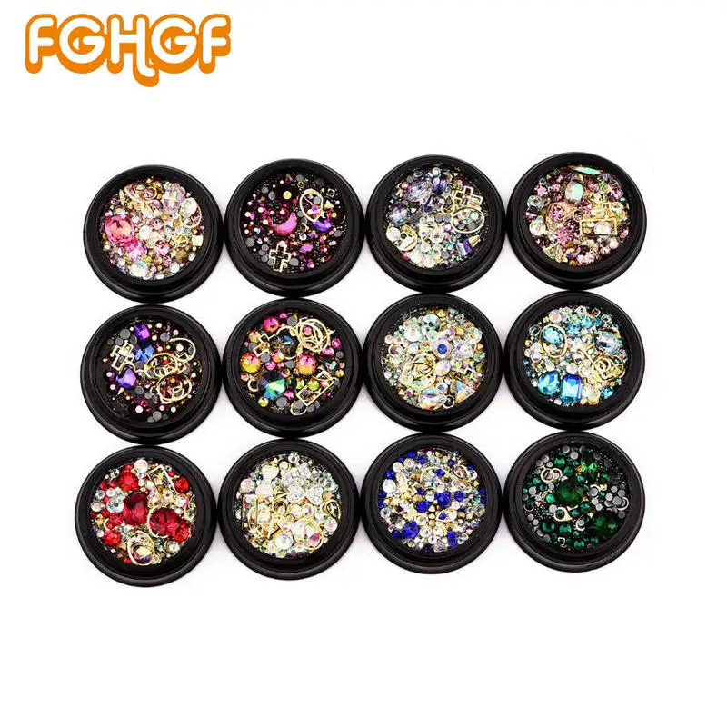 

Mixture Style Tiny Beads Stuff Crystal Decorations DIY Craft Flat Diamonds Colorful Nail Art Metal Rivet Resin Jewelry Fillers