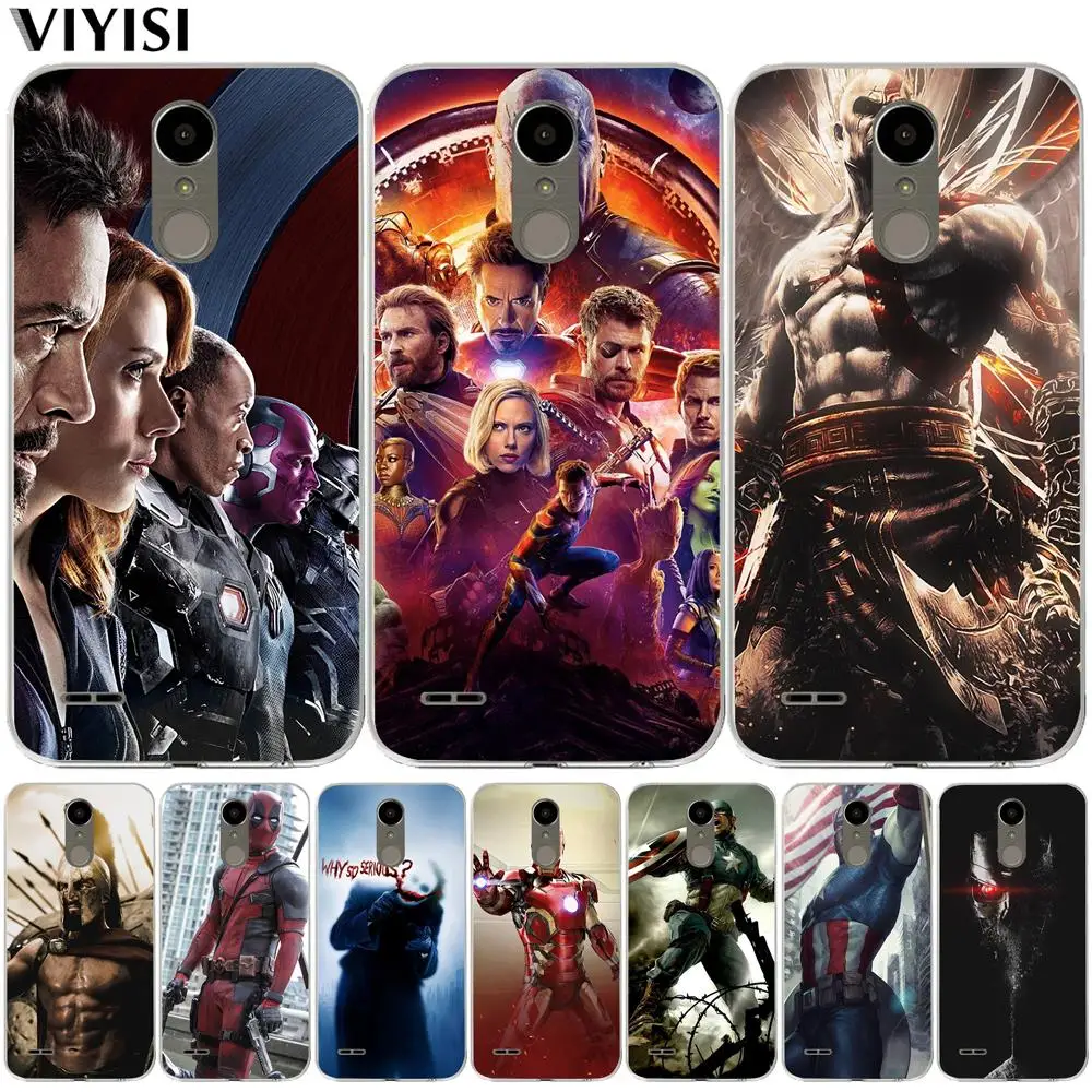 

Cool Marvel Avengers Phone Case For LG Q6 G6 X Power 2 X Screen G4 G5 Q8 K7 K8 K10 2017 Silicone Phone Cases Etui Cover Coque